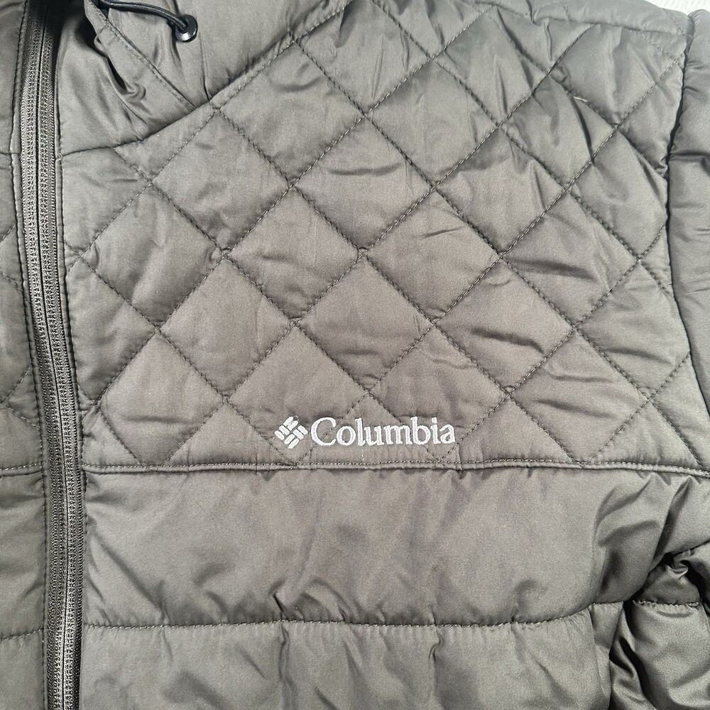 Columbia Jacket Womens 2X Green Quilted Puffer Hooded Lightweight Full Zip Coat - Picture 8 of 8